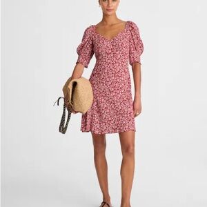NWT Madewell Puff-Sleeve Mini Dress in Floral size 10
